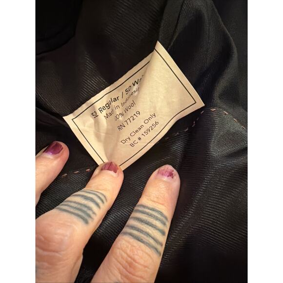 Pronto Uomo Platinum Blazer Men's 52 Reg Black Suit Jacket Sport Coat Wool - Picture 4 of 5